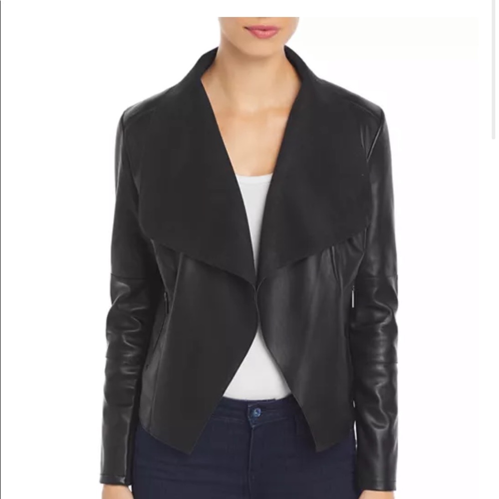 Medium | Bagatelle | Draped Faux Leather Jacket